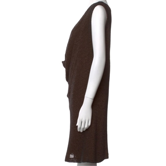 SHAMASK Cowl Neck Shift Sleeveless Dress in Espresso Brown Size Small — FAB!!! - Picture 4 of 8
